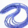 Best Quality High Colour Transparency Natural Tanzanite Faceted Roundle Beads Strand Length 1 Inches and Size 3mm approx.